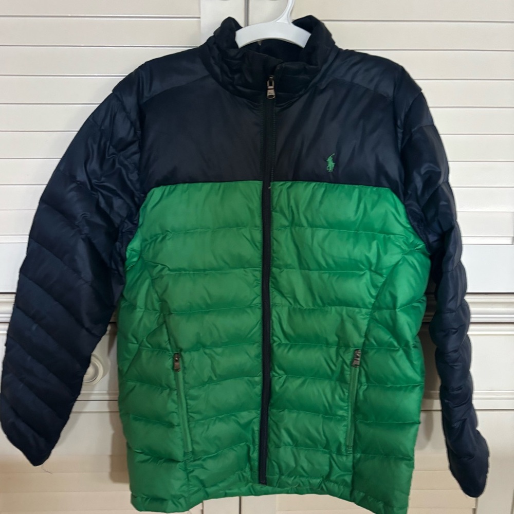 Ralph Lauren boys Green and Bacy Puffer Jacket